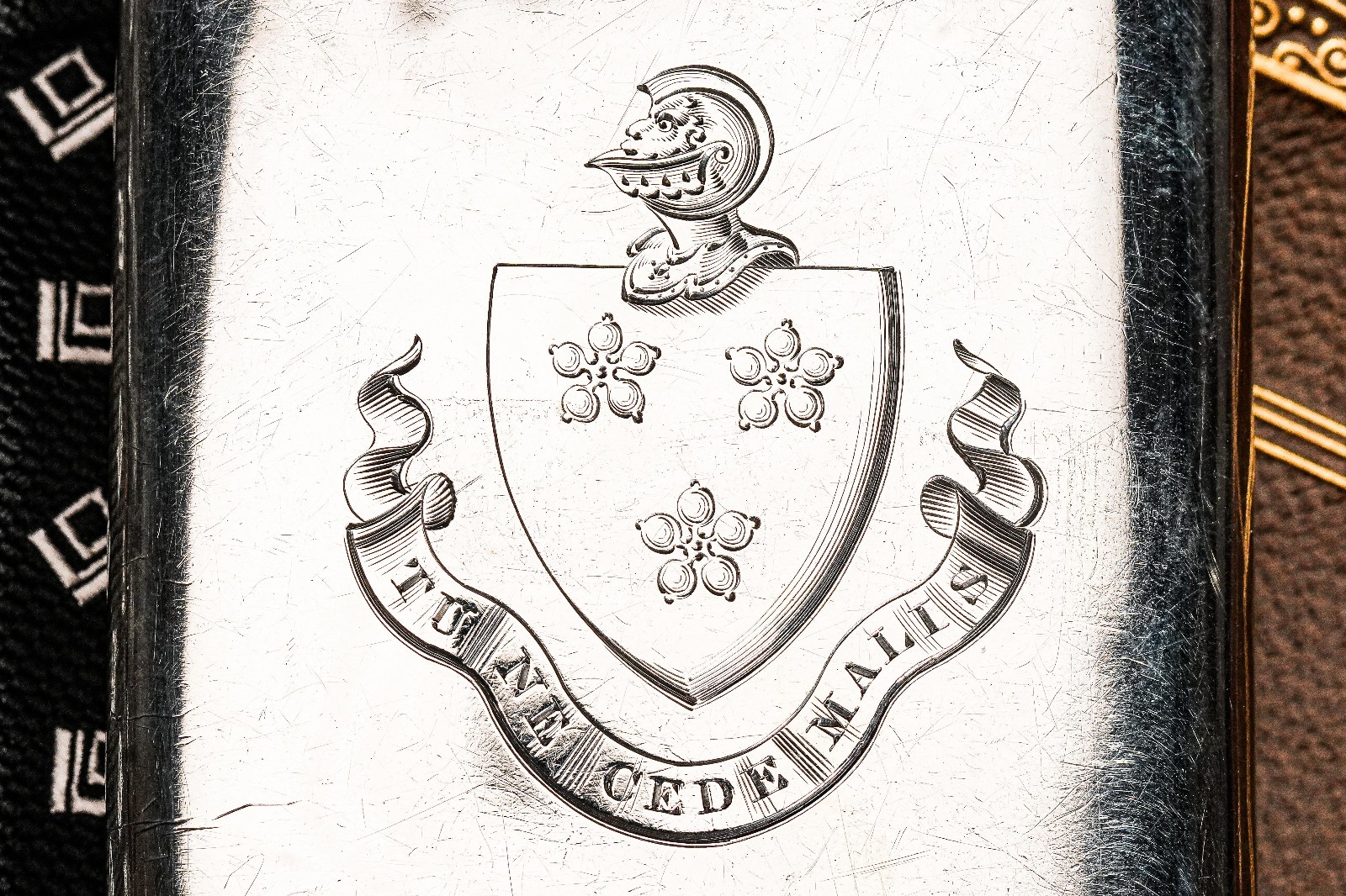 Stunning Antique Victorian Sterling Silver Cigarette Case Armorial Herladic