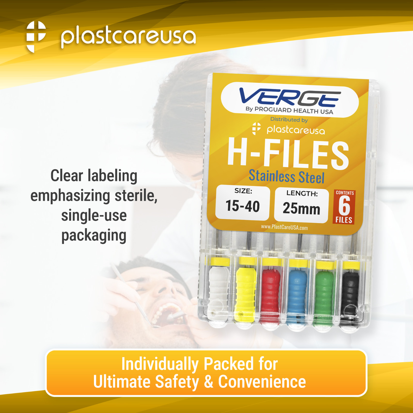 25mm Endodontic H Files H File Hedstrom Stainless Steel, Endo Dental Rotary