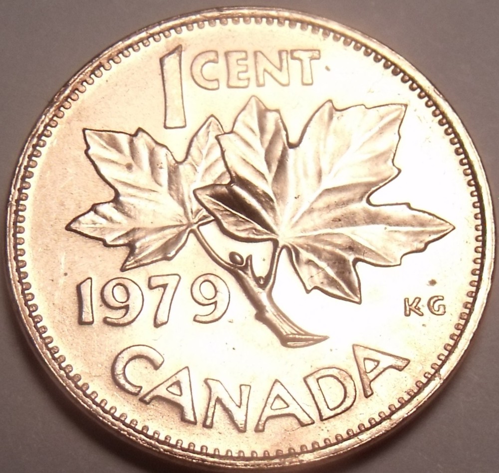 Gem Unc Canada 1979 Maple Leaf Cent~Reduced Bust~Free Shipping