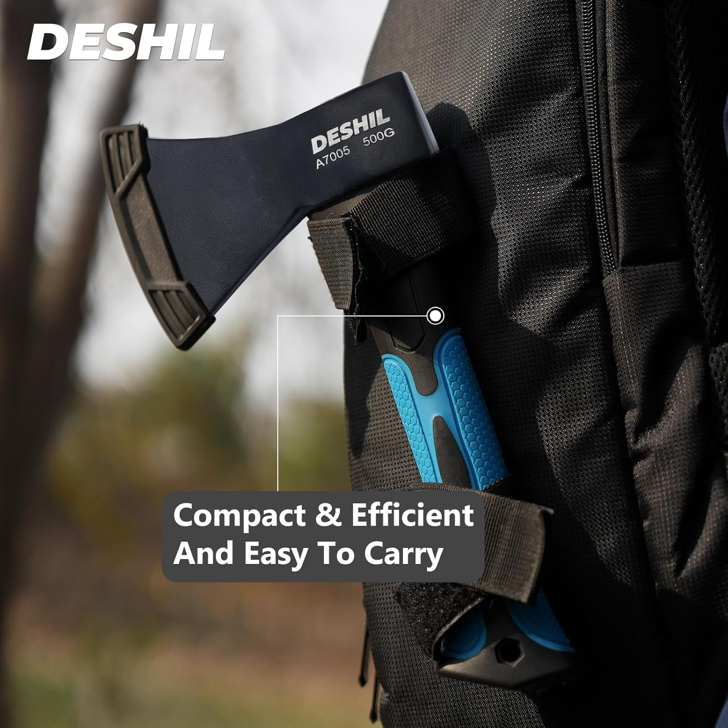 10” Outdoor Hatchet Forged Carbon Steel Heat Treated Hand Tool, Fiberglass Shock