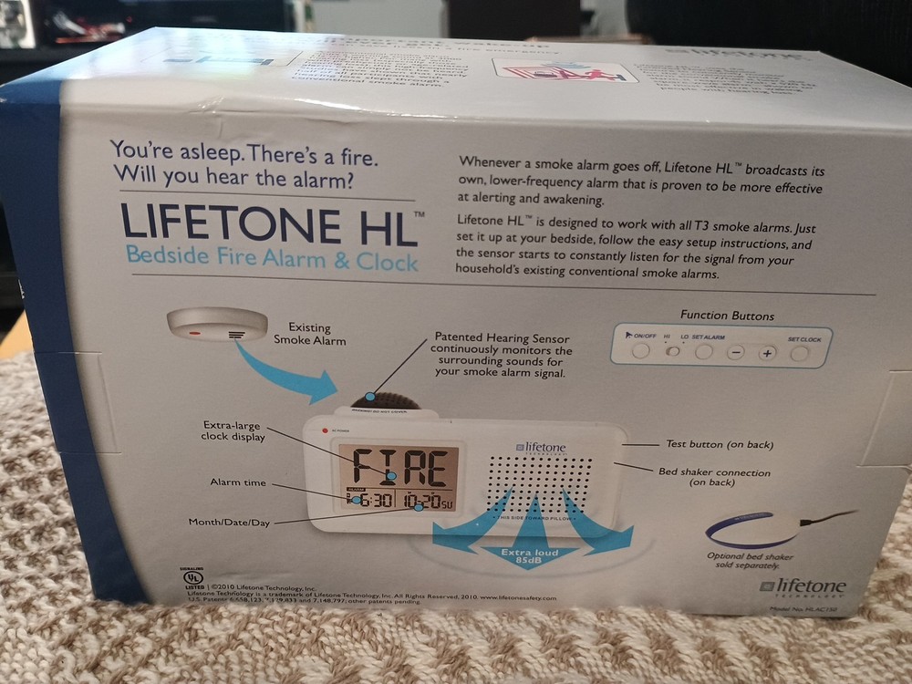 Lifetone Technology HL Bedside Fire Alarm Clock