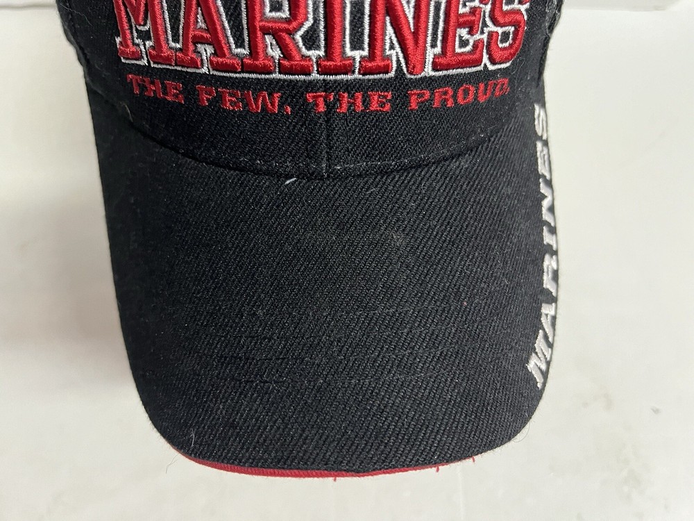 MARINES The Few The Proud Adjustable Hat Cap Embroidered Logo Script Licensed