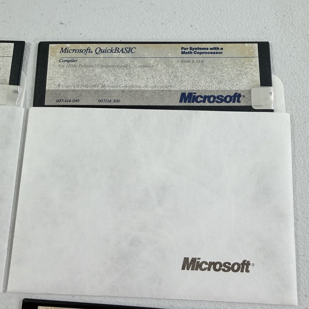 Microsoft QuickBasic Version 3.0 Compiler 5.25” Diskettes