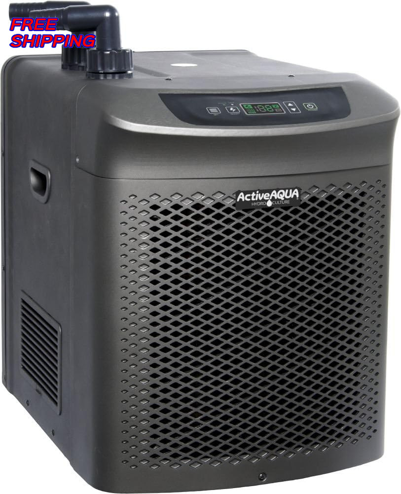 Active Aqua Hydroponic Water Chiller Cooling System with Remote Control Black