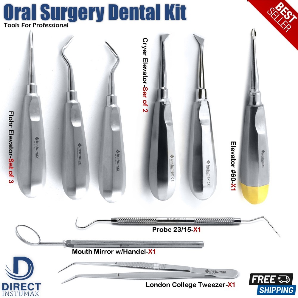 Oral Surgery Dental Kit Surgical Root Elevators Veterinary Canine Elevators 9PCS