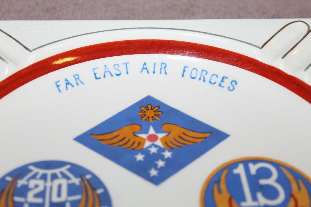 Original WW2 U.S. Far East Air Forces, 5th 13th & 20th Unit ID'd Ceramic Ashtray