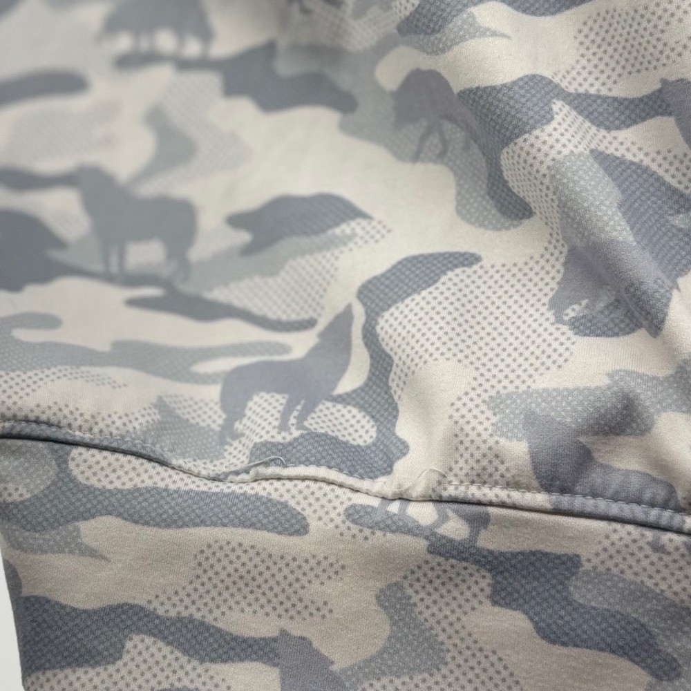 Waggle Golf Quarter Zip Pullover Mens Medium Grey White Wolf Camo Performance