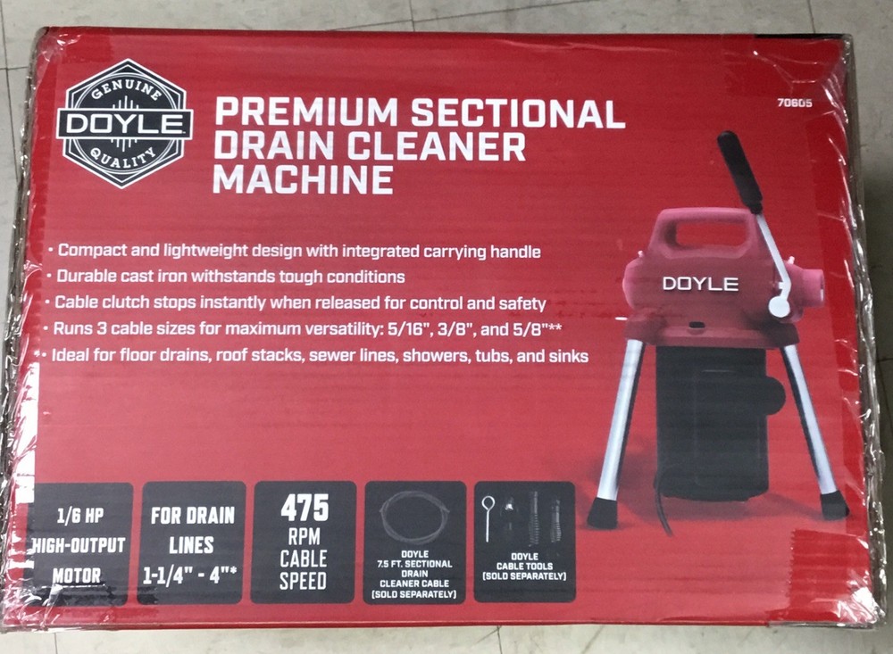 Genuine Doyle Quality Premium Section Drain Cleaner Machine -Harbor Freight ￼