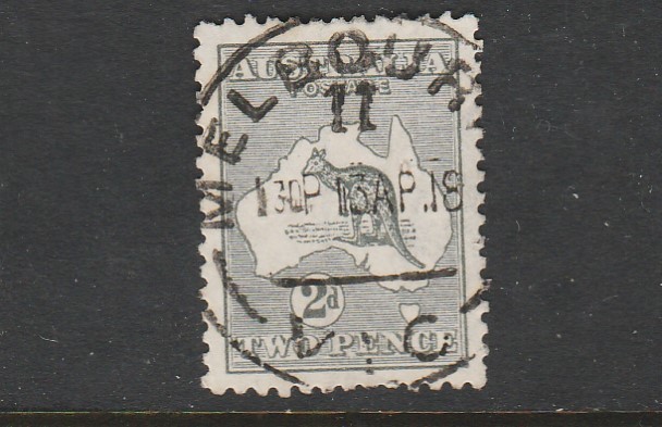 KANGAROO THIRD WMK 2d GREY"MISSING SHADING BELOW "TWO" PENCE" WATERMARK INVERTED