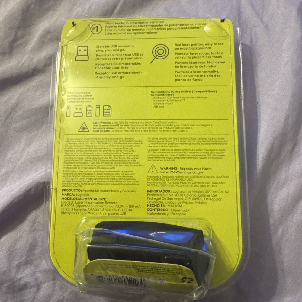 Logitech Wireless R400 Laser Presentation Remote | New