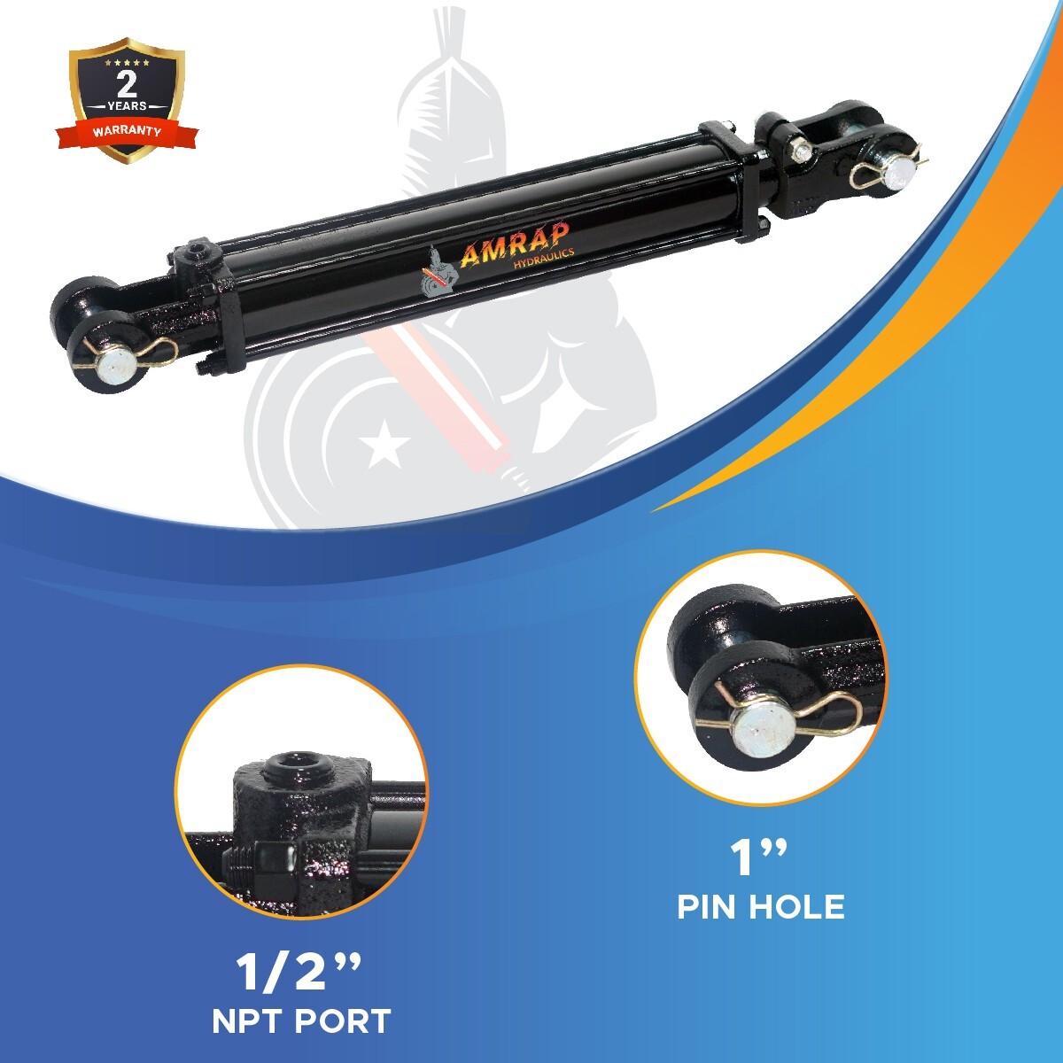 3x14 Hydraulic Cylinder 3" Bore 14" Stroke Double Acting Tie-Rod Cylinder