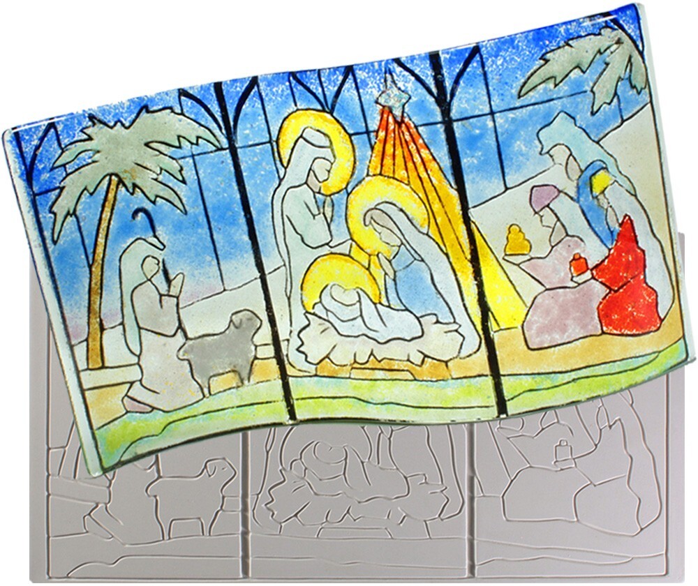 Glass Fusing Mold Nativity Texture 7" x 13"