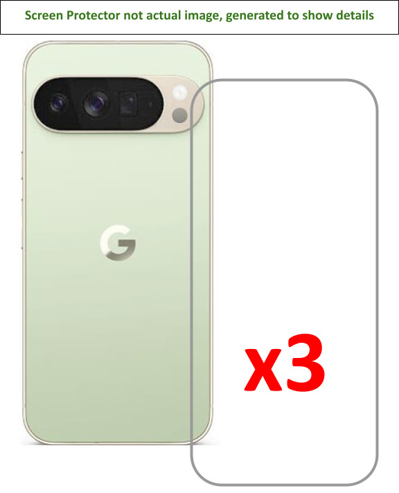 3x Google Pixel 10 Pro XL Screen Protector w/ cloth