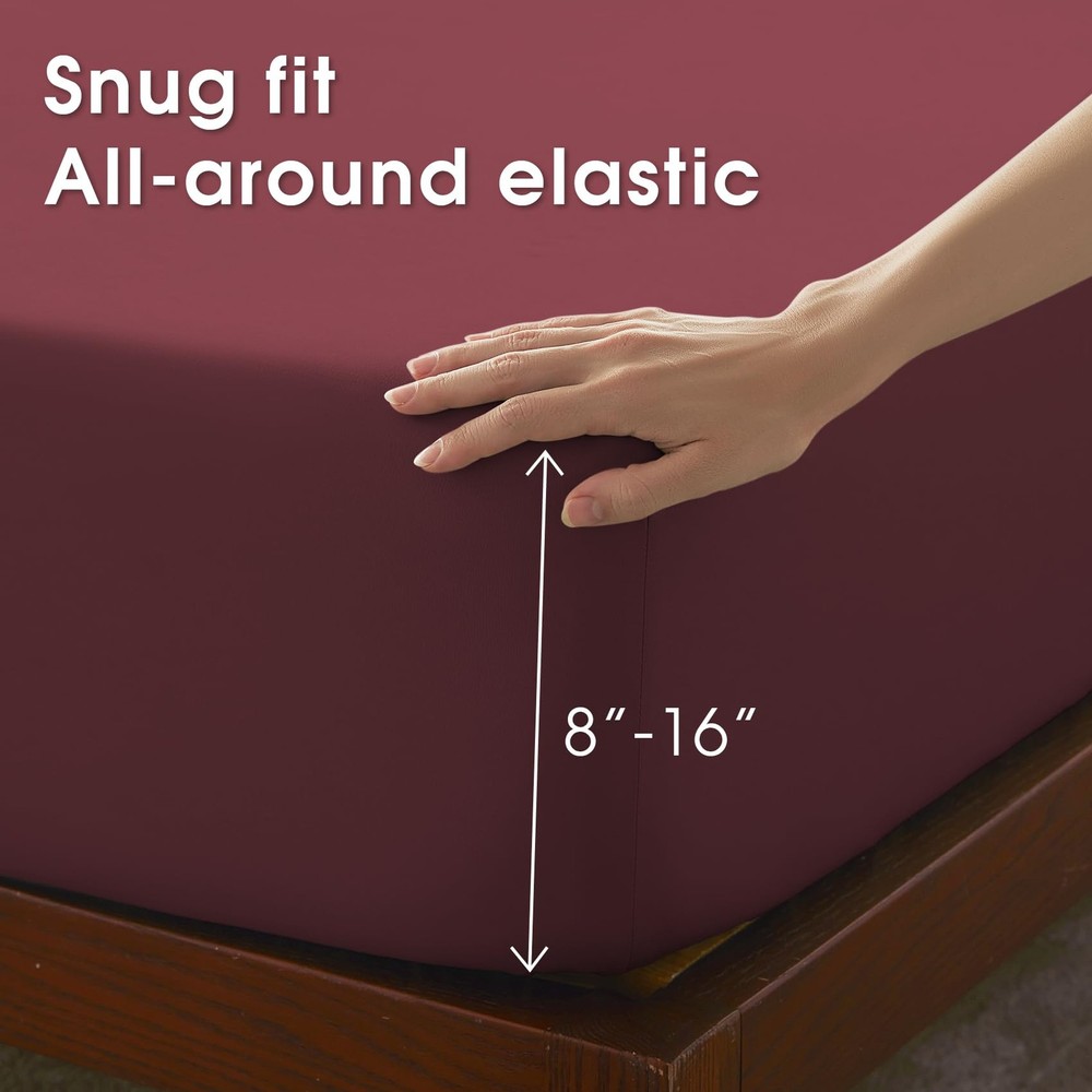 USXIBEI King Size 4 Piece Sheet Set - Comfy Breathable & Cooling Bed Sheets Set,