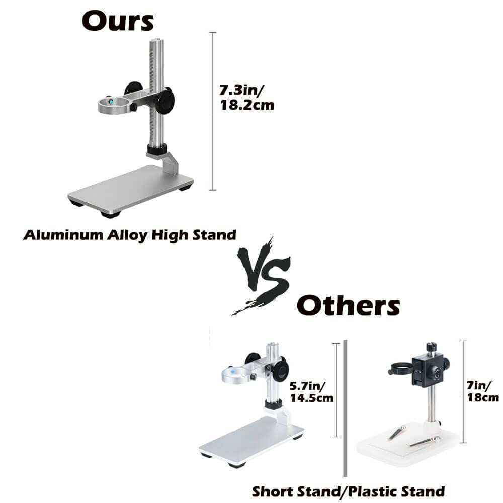 Ninyoon Universal Microscope Stand Pro, Stable Professional Aluminum Silver