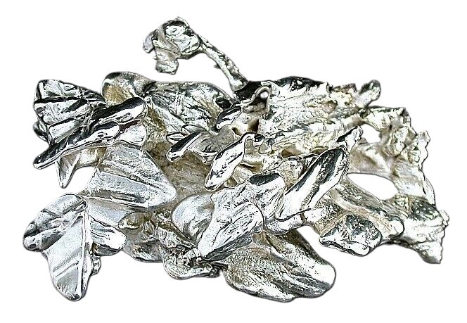 108.3 Grams 3.82 Ounce 2 2/5 x 1 2/3 Inch Casted Solid Silver Nugget EBS1373B