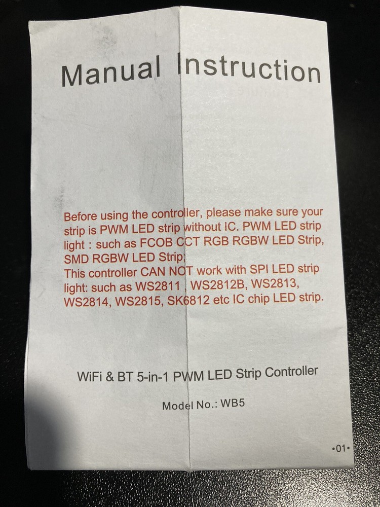 WiFi & BT 5 In 1 LED Strip Controller~Open Box