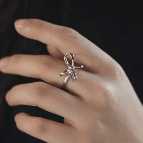 Silver Bow Ring| Bow Ring| Ribbon Ring|Sterling Silver Ring|Minimalist Ring