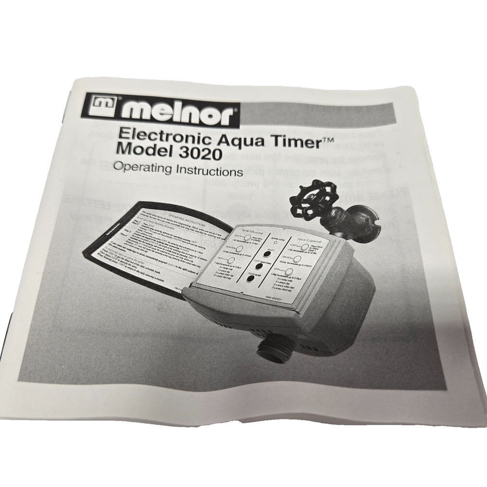 Melnor 3020 Electronic Aqua Timer 2 Cycle Programmable Water Hose Timer