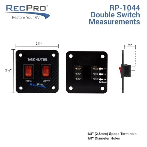 RV Toggle Switch | RV Tank System Control Panel Switch | Gang Kit 2 Toggles