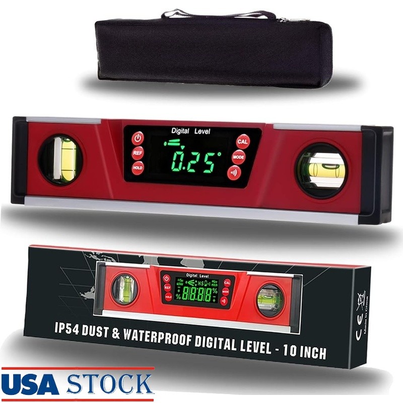 Digital Level Magnetic Inclinometer Protractor W/ LED Display Audio Indicator US