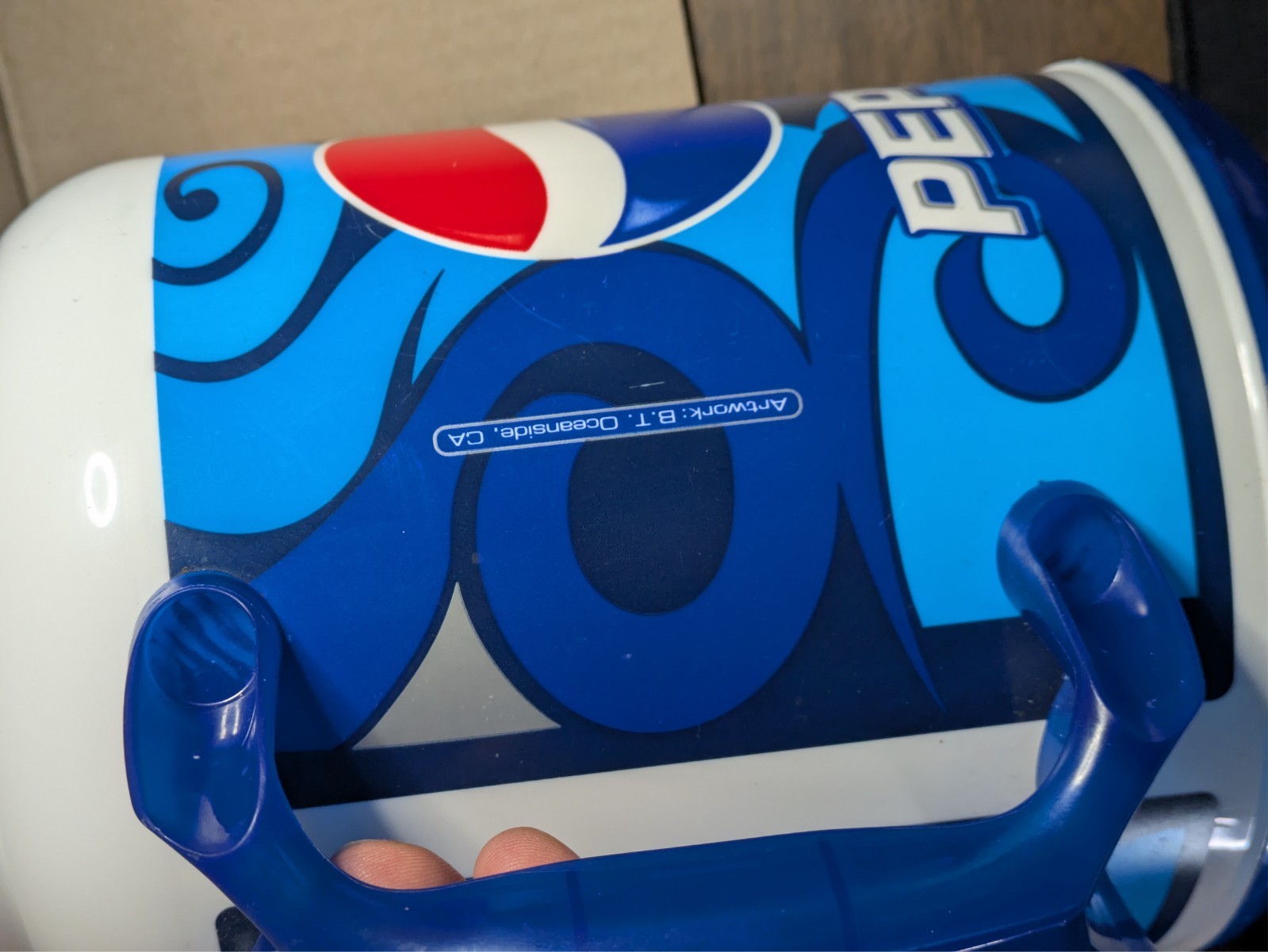 Pepsi 64 oz. Insulated Mug Jug Whirley USA Jumbo with Lid Blue Travel Cup Logo