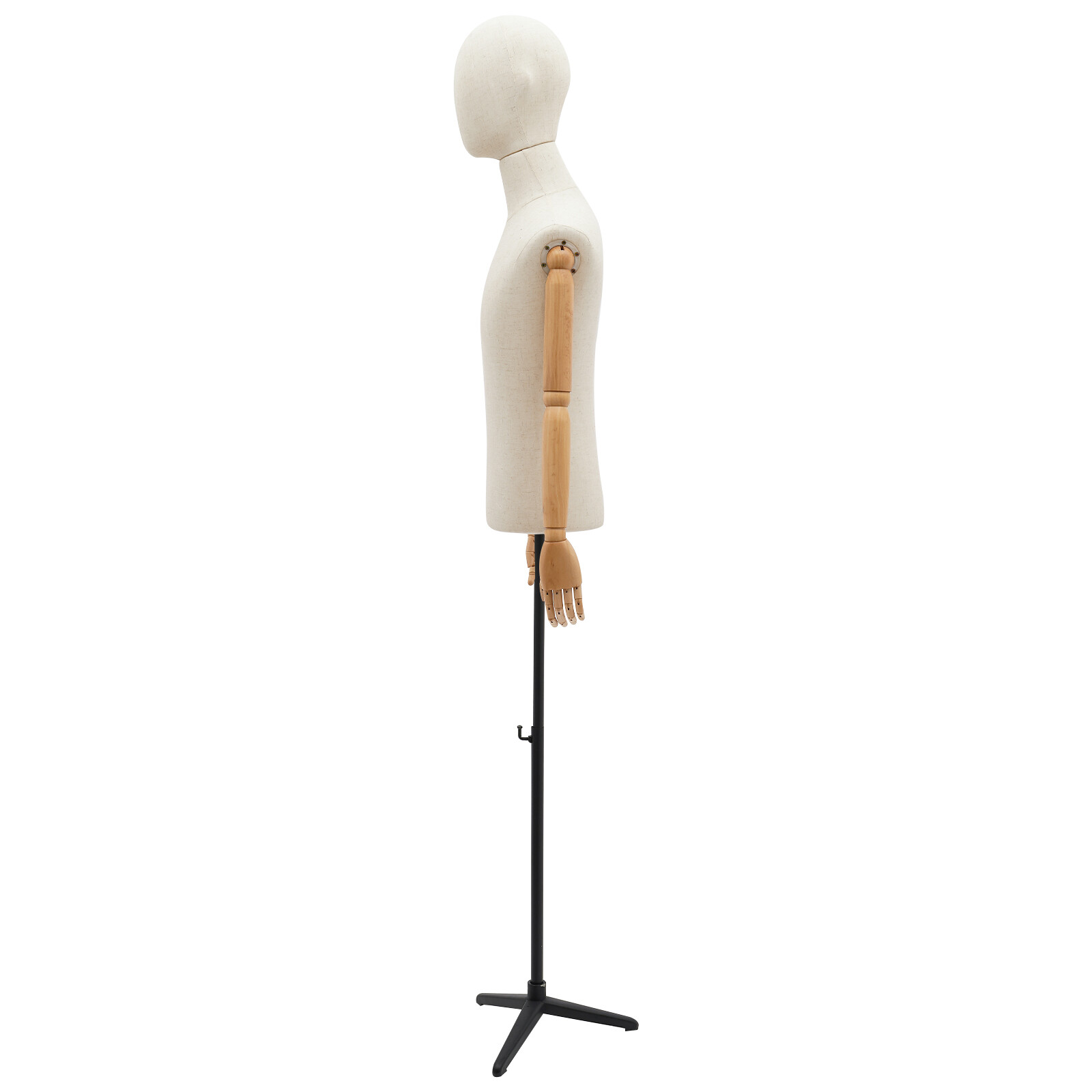 Adult Male Torso Mannequin Dress Form with tripod Base Adjustable Height