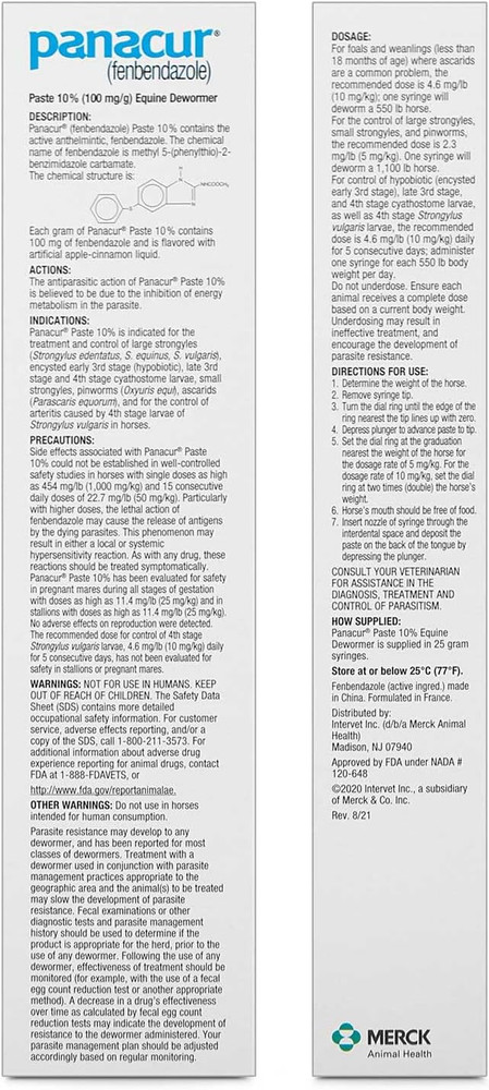 (3 Pack) Dewormer Horse Paste 10%, 100Mg Each