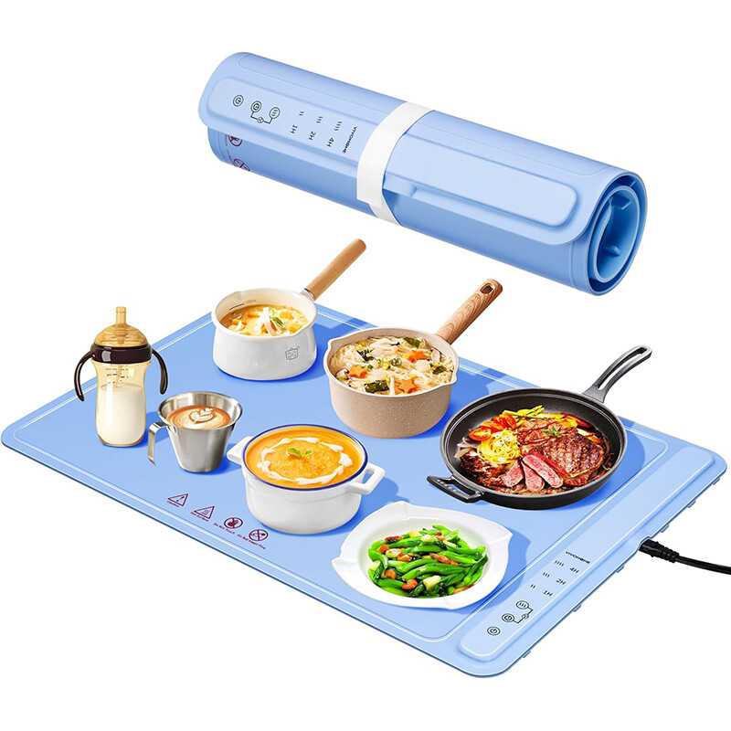 Electric Warming Tray Rollable Buffet Food Warming Mat with 3 Temp Control Timer