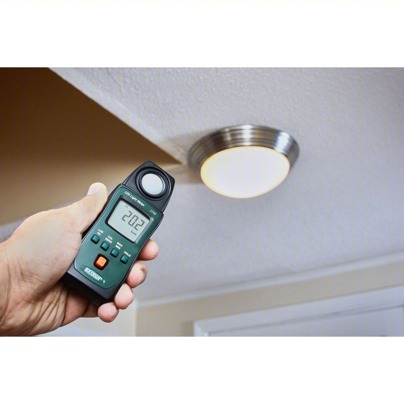 "EXTECH Light Meter: Built-In Sensor/Pouch/Protective Cover, ±3% Light Level Acc