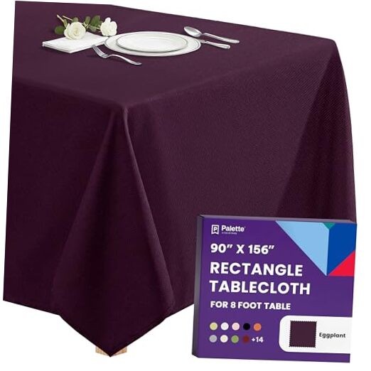 Rectangle Tablecloth - 90 x 156 Inch Table 156" x 90" (Rectangular) Eggplant
