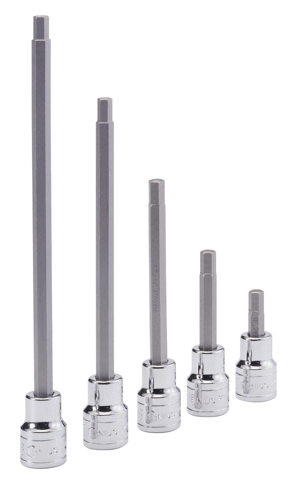 Genius Tools 3/8" Dr. 7mm Hex Bit Socket, 50mmL - 310+2147