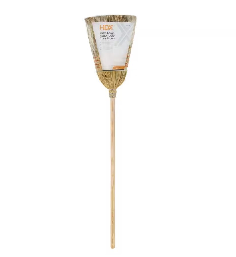 XL Heavy Duty Corn Broom With Wood Handle