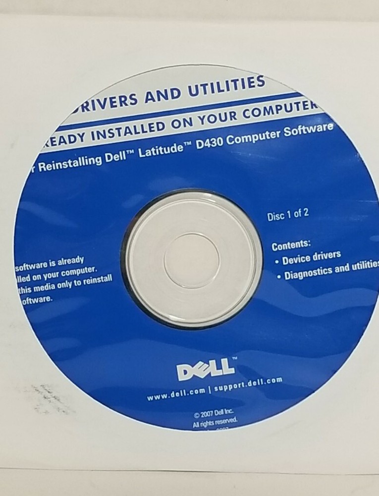 Dell Latitude D430 Computers Software Disk Media Drivers And Utilities Sealed