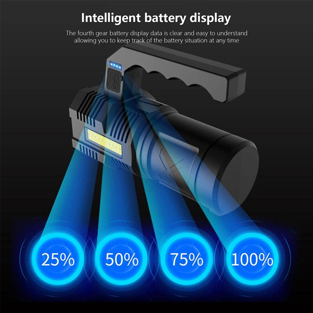 Super Bright 12000000LM Torch 4 LED Flashlight USB Rechargeable Tactical lights