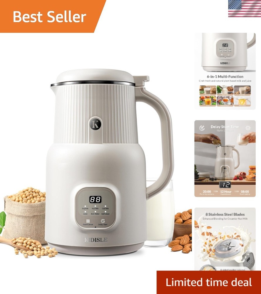 User-Friendly Automatic Nut Milk Maker with 2-Hour Keep Warm Function - 20oz