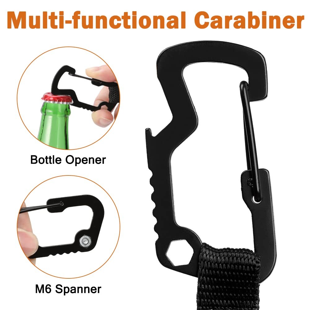 2 Pack Retractable Keychain, Multitool Carabiner Badge Holder, 8oz Retraction...