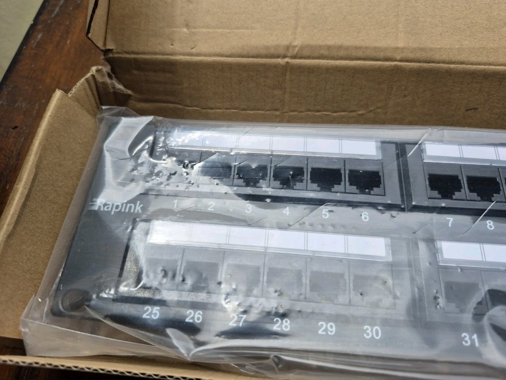 Rapink Patch Panel 48 Port Cat6 10G Support, Network Patch Panel 10 gig