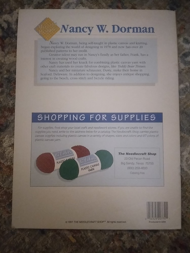 Teddy Bear Tissues Plastic Canvas Pattern Booklet Holiday Bunny Witch Snowman