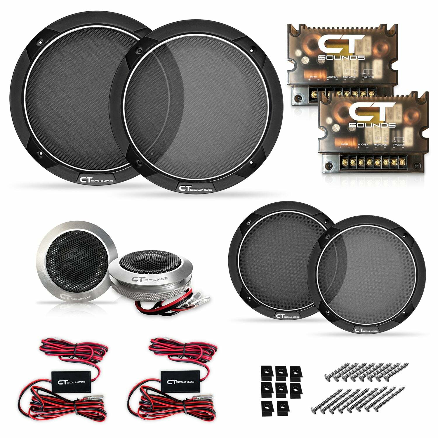 CT Sounds Meso 6.5” 500 Watt 3-Way Premium Component Car Speaker Set
