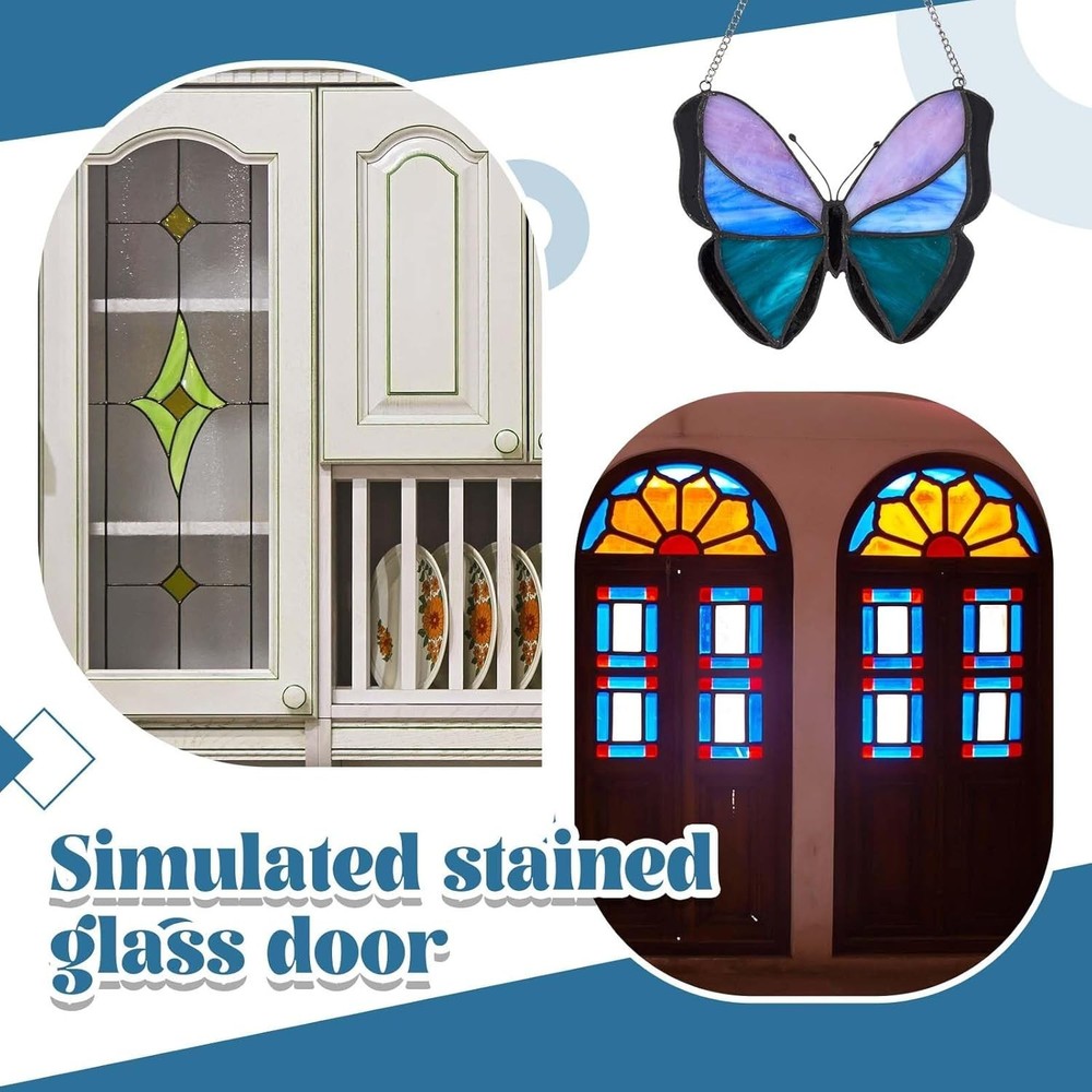 Versatile 216ft Black Thin PET Stained Glass Strips for Creative Window Designs