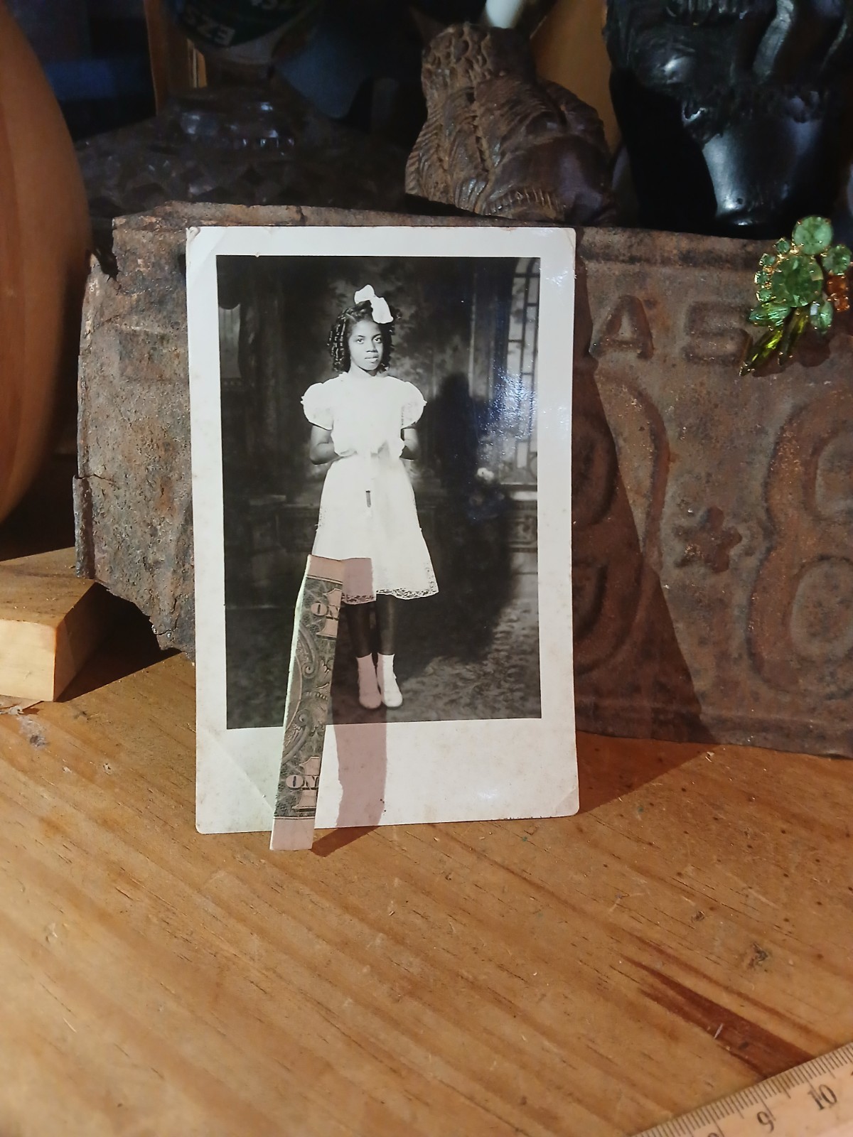 African American School Photos* COLORED GIRL * COOL WHITE DRESS