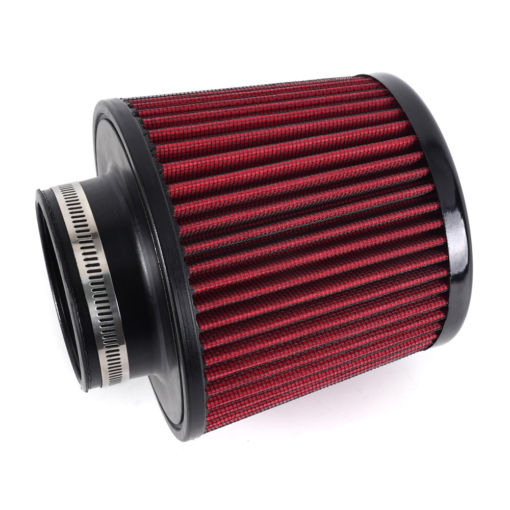 Universal 3 Inch 76mm Inlet Air Intake Cone Filter Replacement Air Filter RED