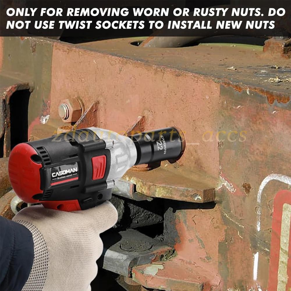 ABN Twist Socket Set Lug Nut Remover Extractor Tool- 5PC 1/2"Dr.Twist Socket Set