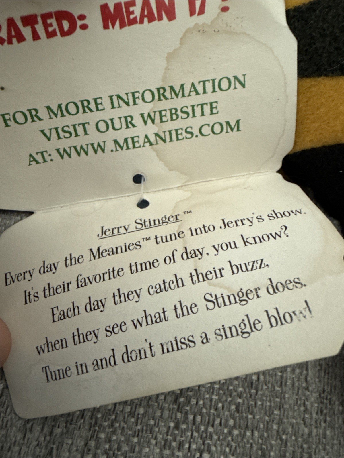 Lot Of Three Infamous Meanies Collection - Mike Bison, Jerry Stinger And Boris