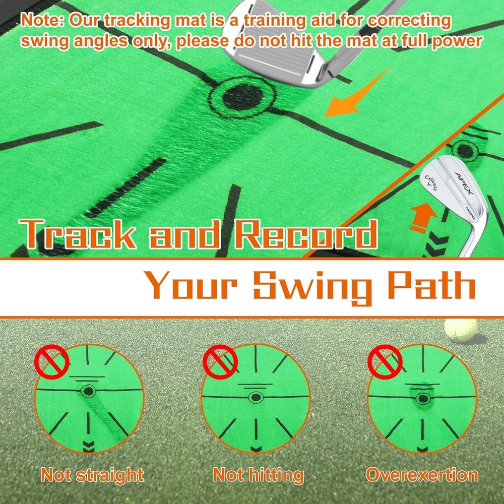 Golf Hitting Mat, Precision Pro Swing Mat for Path Feedback, Golf Training Ch...