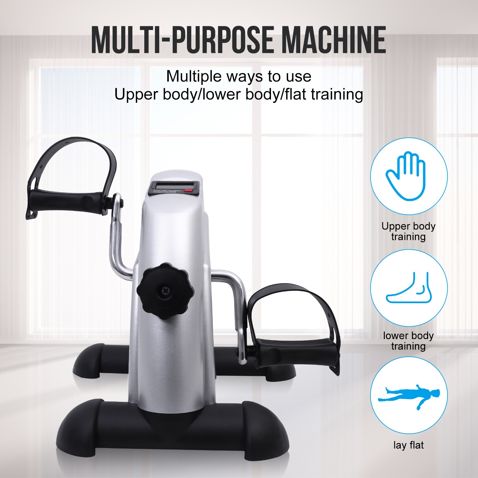 Portable Mini Cycle Bike Foot Pedal Exercise Machine Arm Leg Recovery Peddle US