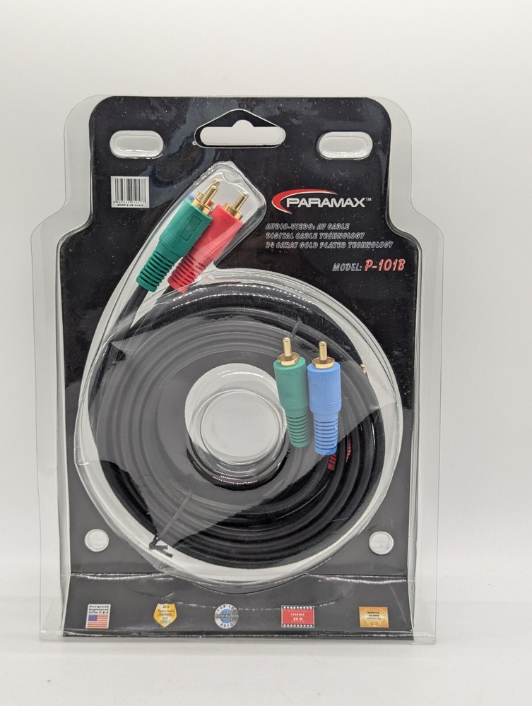 Paramax P-101B AV Cables 24 Carat Gold Plated Technology - New