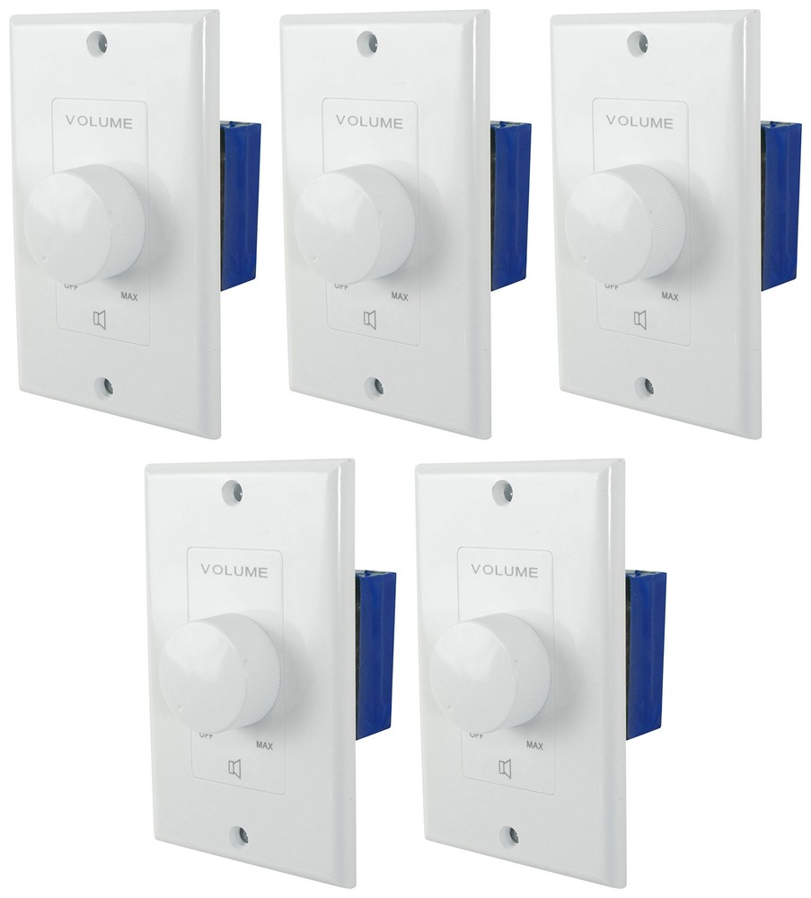 5 Rockville VOL70200 White 200w 70v Wall Volume Controls Zone Controller Boxes