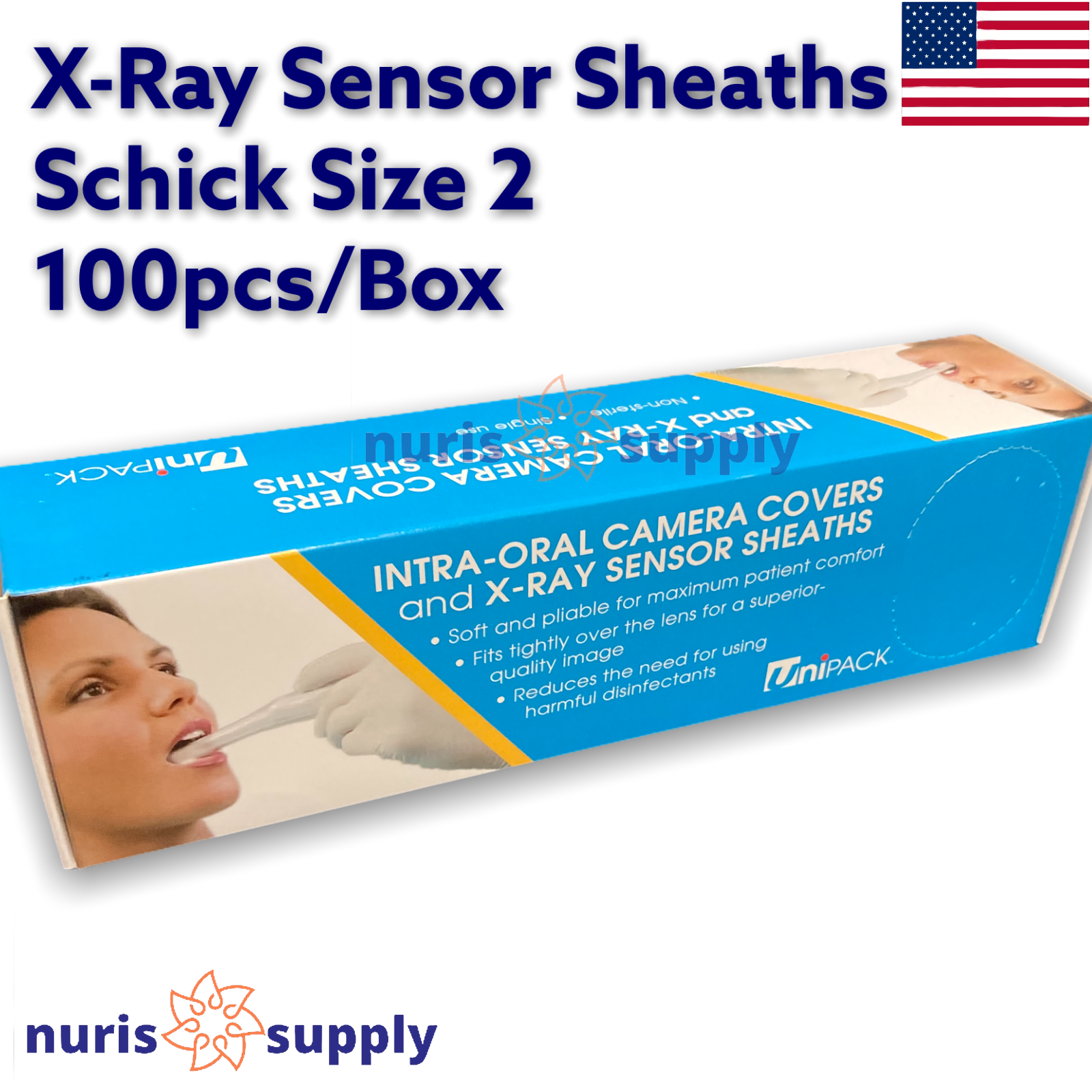 Digital X-ray Sensor Sheath Schick Size 2 Latex-Free 100pcs/Box